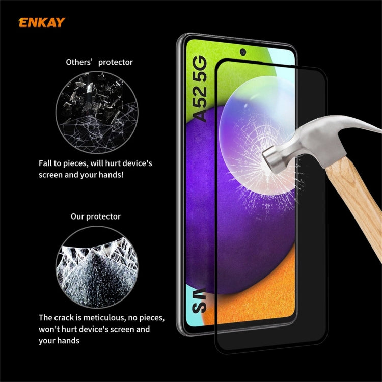 For Samsung Galaxy A52 5G / 4G ENKAY Hat-Prince Full Glue 0.26mm 9H 2.5D Tempered Glass Full Coverage Film - free shipping - PMC TechLife - Order now!