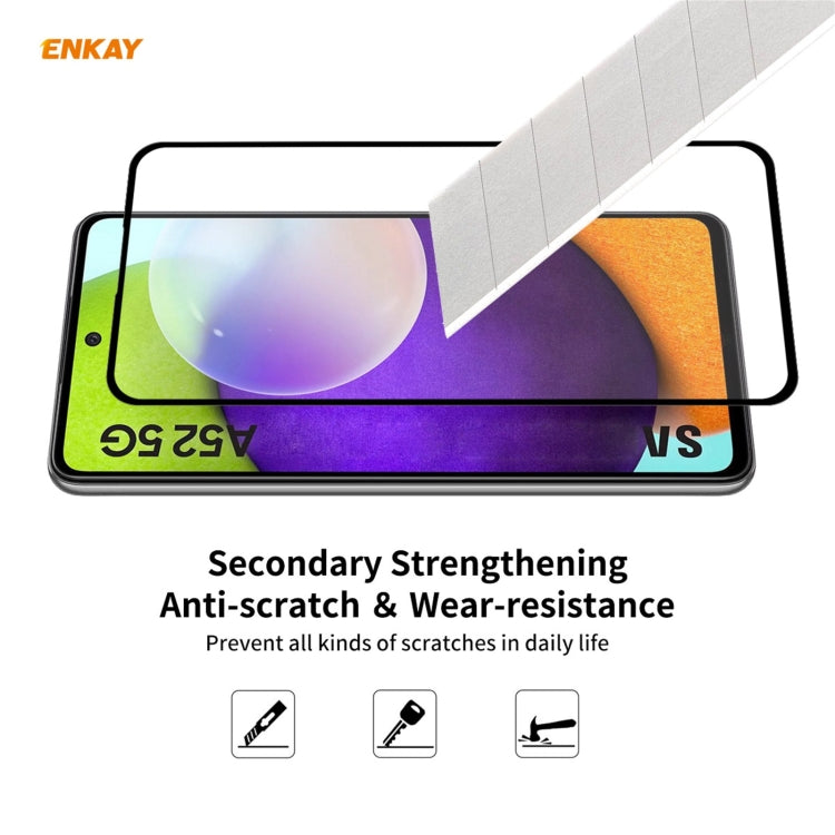 For Samsung Galaxy A52 5G / 4G ENKAY Hat-Prince Full Glue 0.26mm 9H 2.5D Tempered Glass Full Coverage Film - free shipping - PMC TechLife - Order now!