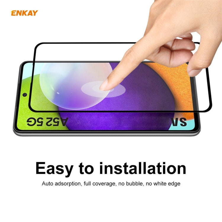For Samsung Galaxy A52 5G / 4G ENKAY Hat-Prince Full Glue 0.26mm 9H 2.5D Tempered Glass Full Coverage Film - free shipping - PMC TechLife - Order now!