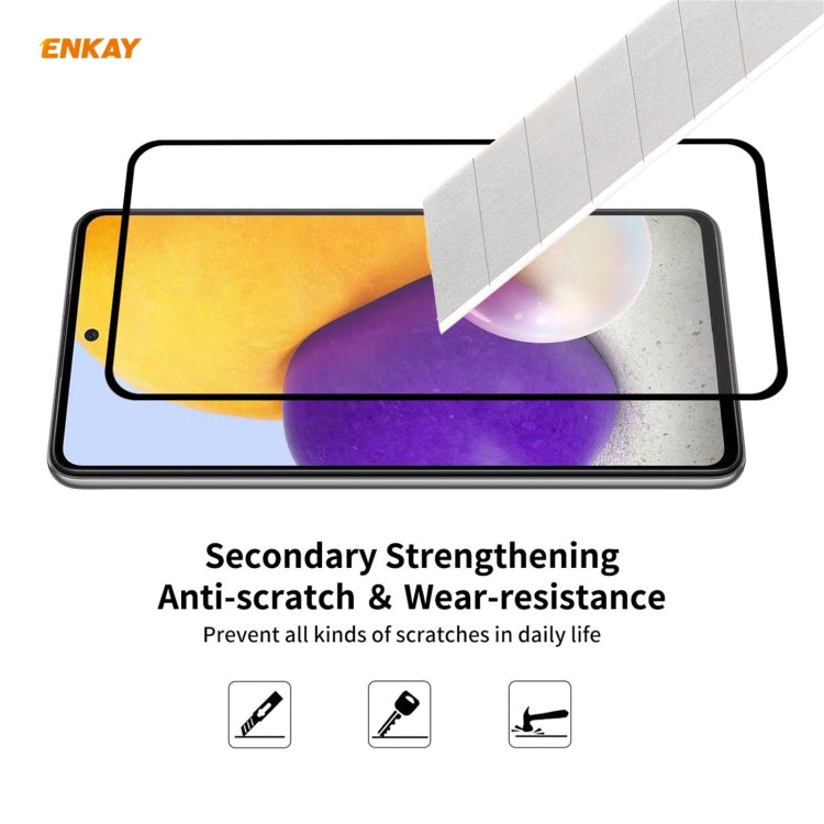 For Samsung Galaxy A72 5G 2pcs ENKAY Hat-Prince Full Glue 0.26mm 9H 2.5D Tempered Glass Full Coverage Film - free shipping - PMC TechLife - Order now!