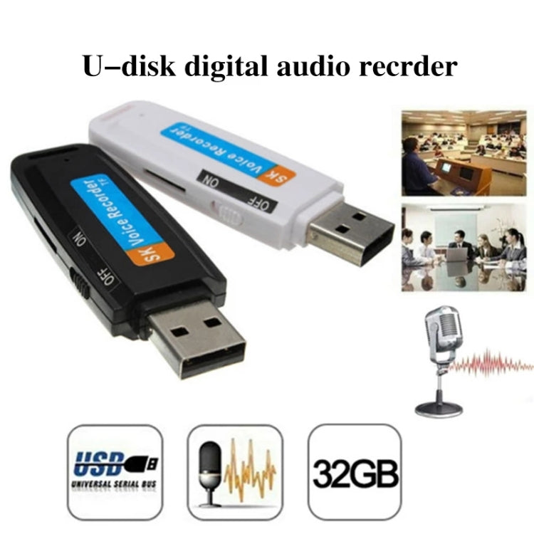 SK001 Professional Rechargeable U-Disk Portable USB Digital Audio Voice Recorder Pen Support TF Card Up to 32GB Dictaphone Flash Drive(Black) -  by PMC Jewellery | Online Shopping South Africa | PMC Jewellery