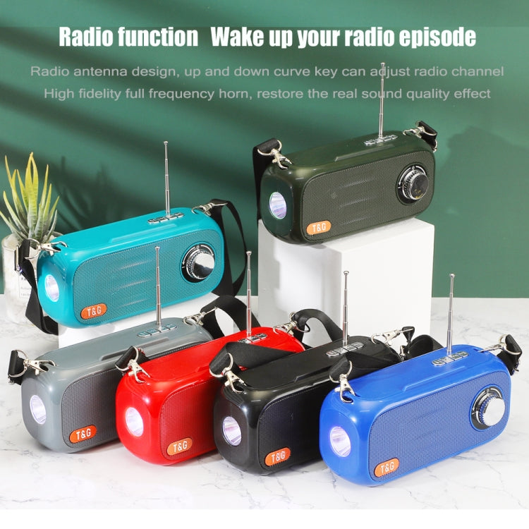 T&G TG613 TWS Solar Portable Bluetooth Speakers with LED Flashlight, Support TF Card / FM / AUX / U Disk(Gray) - Desktop Speaker by T&G | Online Shopping South Africa | PMC TechLife | Buy Now Pay Later Mobicred