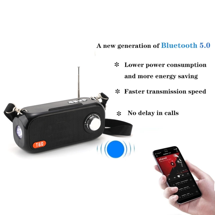 T&G TG613 TWS Solar Portable Bluetooth Speakers with LED Flashlight, Support TF Card / FM / AUX / U Disk(Gray) - Desktop Speaker by T&G | Online Shopping South Africa | PMC TechLife | Buy Now Pay Later Mobicred