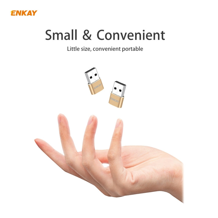 ENKAY ENK-AT105 USB Male to USB-C / Type-C Female Aluminium Alloy Adapter Converter, Support Quick Charging & Data Transmission(Rose Gold) - Type-C Adapter by ENKAY | Online Shopping South Africa | PMC TechLife | Buy Now Pay Later Mobicred