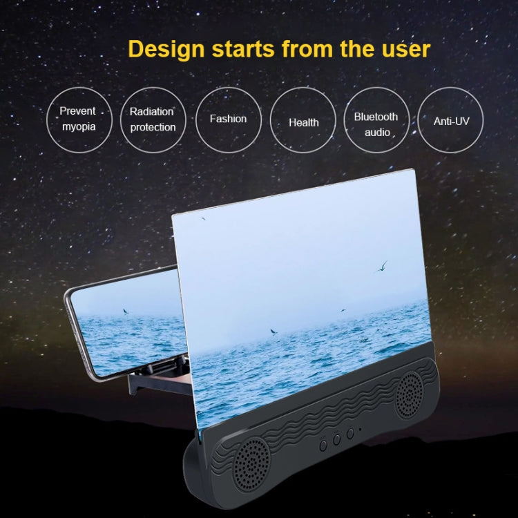 K9 Anti-Ultraviolet Bluetooth Speaker 14 Inch HD Mobile Phone Screen Amplifier Holder Emergency Power Supply - Screen Magnifier by PMC TechLife | Online Shopping South Africa | PMC TechLife
