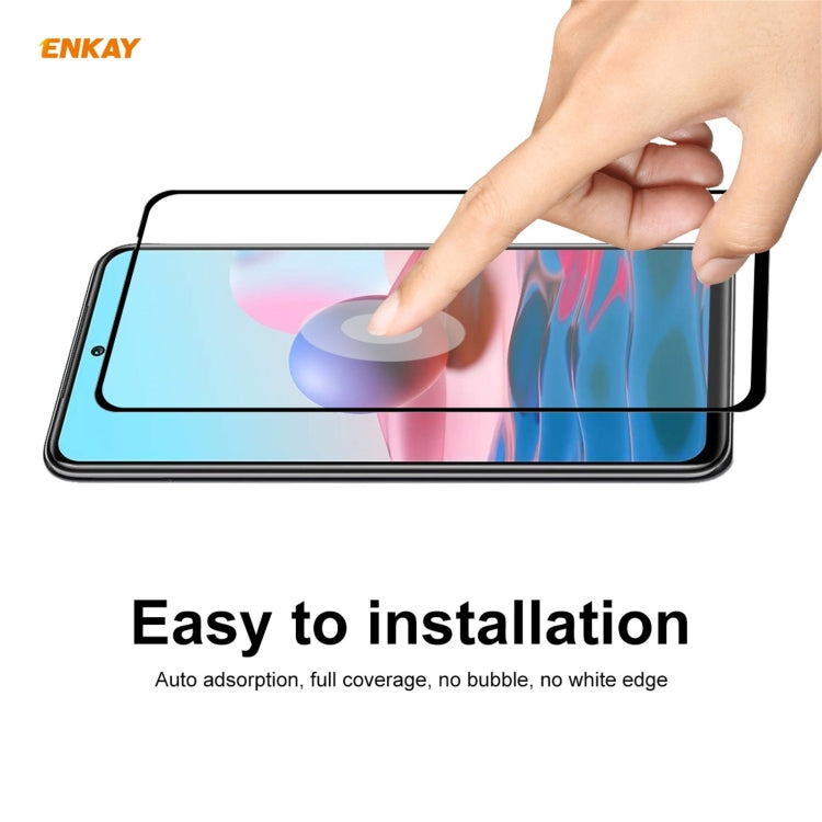 For Redmi Note 10 / Note 10S 10 PCS ENKAY Hat-Prince Full Glue 0.26mm 9H 2.5D Tempered Glass Full Coverage Film -  by ENKAY | Online Shopping South Africa | PMC TechLife | Buy Now Pay Later Mobicred