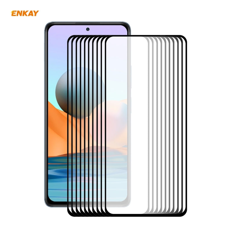 For Redmi Note 10 Pro / Note 10 Pro Max 10 PCS ENKAY Hat-Prince Full Glue 0.26mm 9H 2.5D Tempered Glass Full Coverage Film -  by ENKAY | Online Shopping South Africa | PMC Jewellery