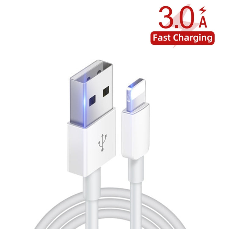 YSY-349 QC3.0 Dual Port USB Car Charger + 3A USB to 8 Pin Data Cable, Length: 1m(White) - Car Charger by PMC TechLife | Online Shopping South Africa | PMC TechLife