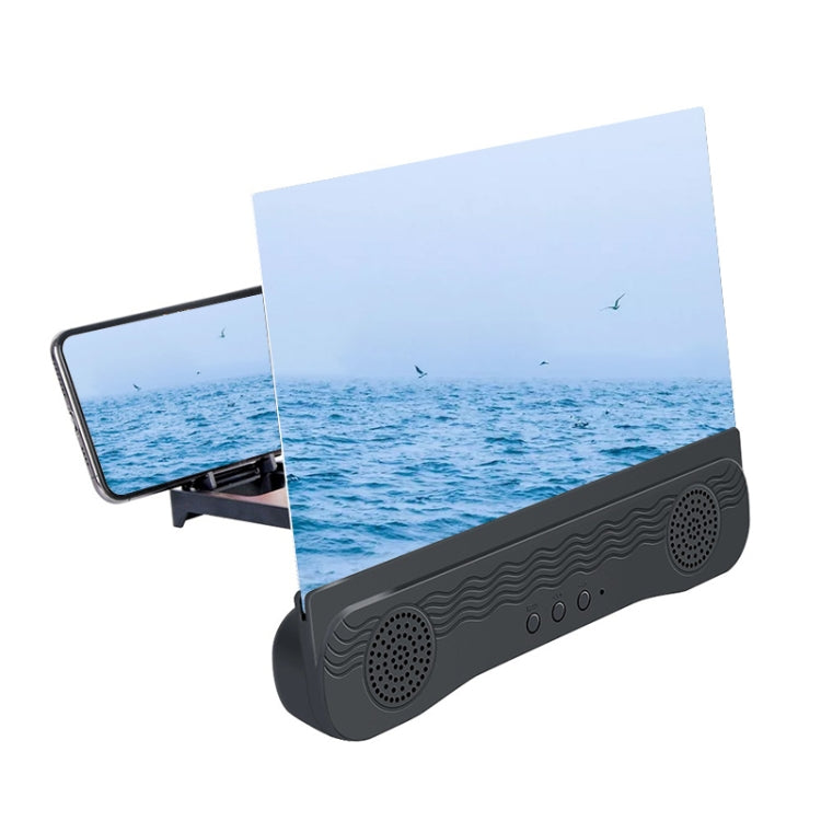 K8 Bluetooth 5.0 Mobile Phone Screen Magnifier 3D Enlarger 12inch Magnifying Bracket Desktop Holder Stand For Phone(black) - Screen Magnifier by PMC TechLife | Online Shopping South Africa | PMC TechLife