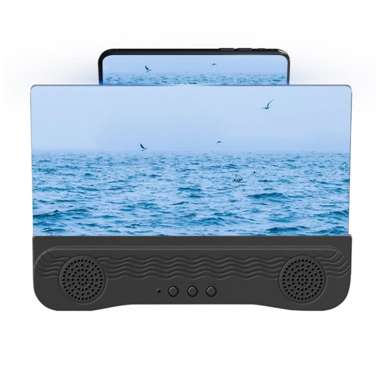 K8 Bluetooth 5.0 Mobile Phone Screen Magnifier 3D Enlarger 12inch Magnifying Bracket Desktop Holder Stand For Phone(black) - Screen Magnifier by PMC TechLife | Online Shopping South Africa | PMC TechLife