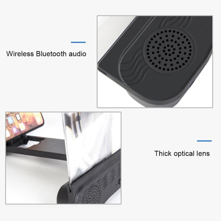 K8 Bluetooth 5.0 Mobile Phone Screen Magnifier 3D Enlarger 12inch Magnifying Bracket Desktop Holder Stand For Phone(black) - Screen Magnifier by PMC TechLife | Online Shopping South Africa | PMC TechLife