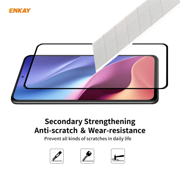 For Xiaomi Poco F3 10 PCS ENKAY Hat-Prince Full Glue 0.26mm 9H 2.5D Tempered Glass Full Coverage Film -  by ENKAY | Online Shopping South Africa | PMC Jewellery