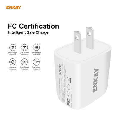 ENKAY Hat-Prince 20W PD Type-C + QC 3.0 USB Fast Charging Travel Charger Power Adapter with Fast Charge Data Cable, US Plug(With Micro USB Cable) - USB Charger by ENKAY | Online Shopping South Africa | PMC Jewellery