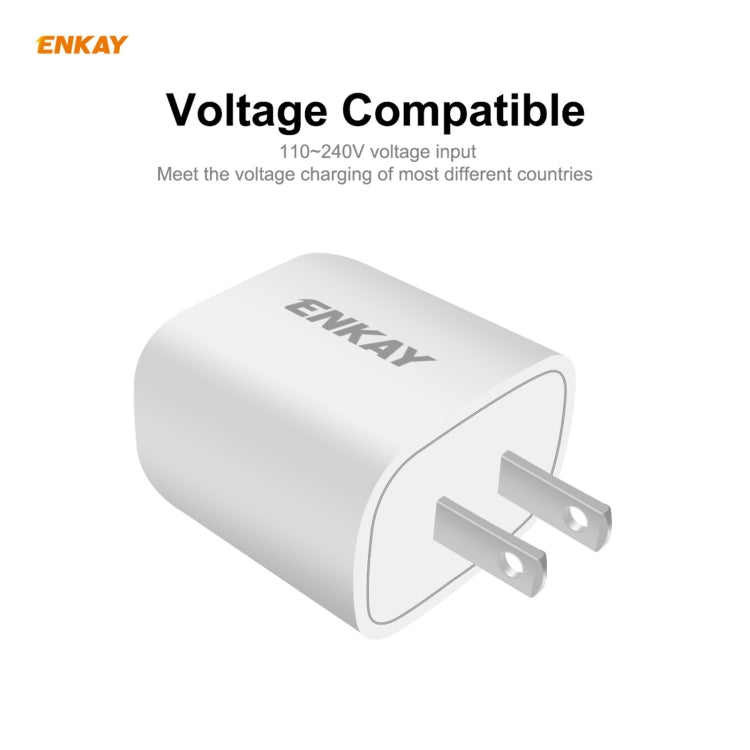 ENKAY Hat-Prince 20W PD Type-C + QC 3.0 USB Fast Charging Travel Charger Power Adapter with Fast Charge Data Cable, US Plug(With Micro USB Cable) - USB Charger by ENKAY | Online Shopping South Africa | PMC Jewellery