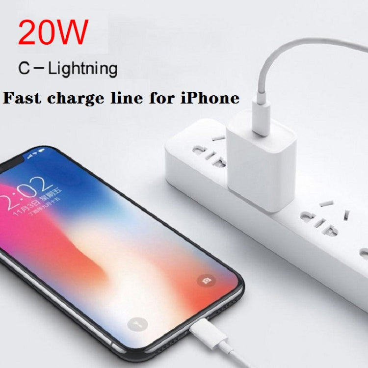 PD 20W Single USB-C / Type-C Port Travel Charger + 3A PD3.0 USB-C / Type-C to 8 Pin Fast Charge Data Cable Set, US Plug 1.5m - USB Charger by PMC Jewellery | Online Shopping South Africa | PMC Jewellery