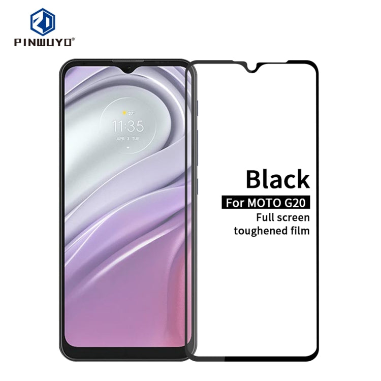 For Motorola Moto G20 PINWUYO 9H 2.5D Full Screen Tempered Glass Film(Black) - Motorola Tempered Glass by PINWUYO | Online Shopping South Africa | PMC TechLife | Buy Now Pay Later Mobicred