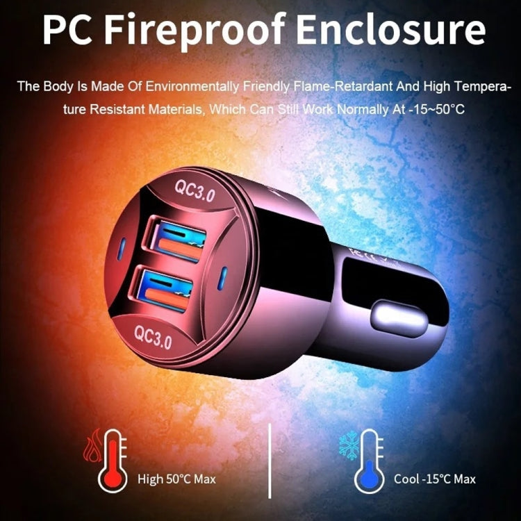 TE-092 36W Dual QC3.0 USB Fast Car Charger + USB to Micro USB Data Cable Set(White) - Car Charger by PMC TechLife | Online Shopping South Africa | PMC TechLife