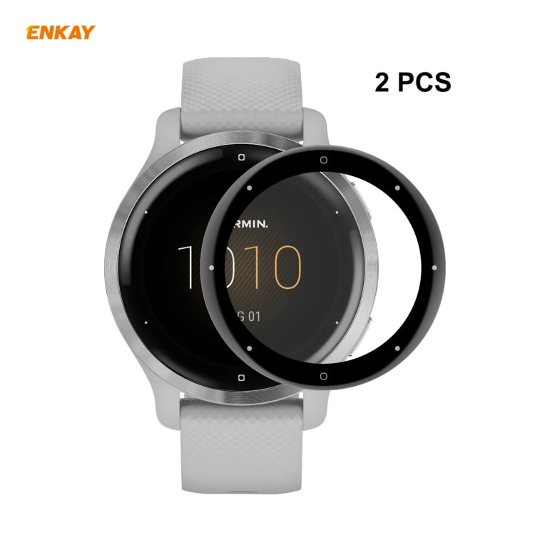 Compatible with Garmin Venu 2S / Vivoactive 4S 40mm 2 PCS ENKAY Hat-Prince 3D Full Screen Soft PC Edge + PMMA HD Screen Protector Film - Screen Protector by ENKAY | Online Shopping South Africa | PMC TechLife | Buy Now Pay Later Mobicred