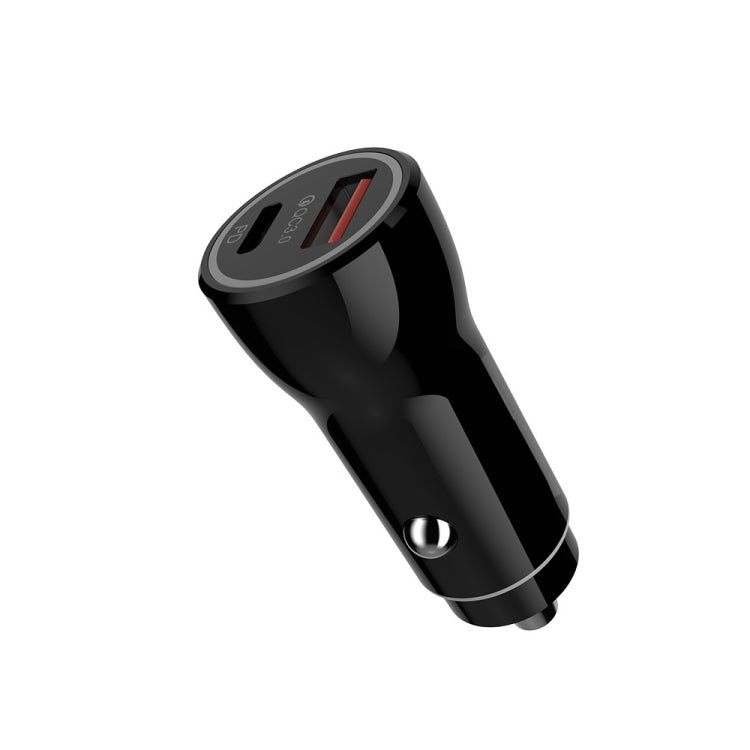 P21 Portable PD 20W + QC 3.0 18W Dual Ports Fast Car Charger(Black) - Car Charger by PMC TechLife | Online Shopping South Africa | PMC TechLife