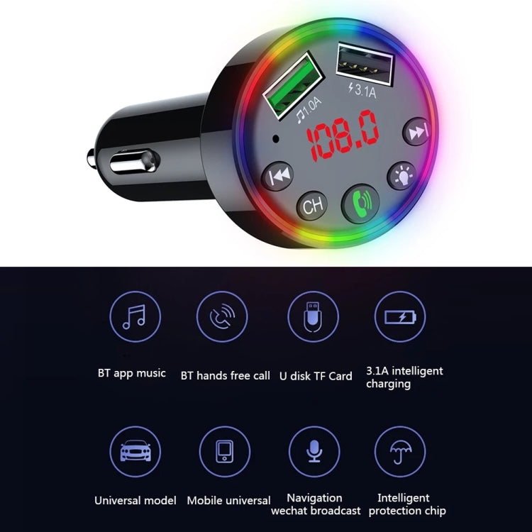 F9 Car MP3 Modulator Player Wireless Hands-free Audio Receiver Dual USB Fast Charger FM Transmitter Car Kit - Bluetooth Car Kits by PMC Jewellery | Online Shopping South Africa | PMC Jewellery