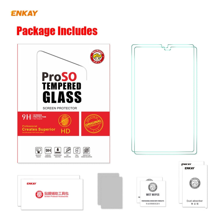2 PCS For Samsung Galaxy Tab A7 Lite 8.7 T220 / T225 ENKAY Hat-Prince 0.33mm 9H Surface Hardness 2.5D Explosion-proof Tempered Glass Protector Film - For Samsung Tab by ENKAY | Online Shopping South Africa | PMC TechLife | Buy Now Pay Later Mobicred
