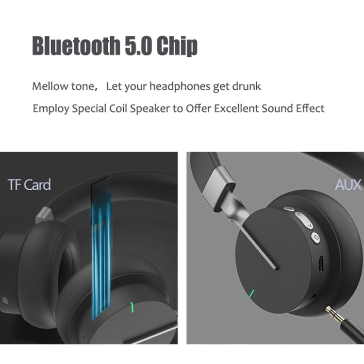 P3 Wireless 5.0 Super Bass HIFI Stereo Gaming Headset with Microphone, Support TF / FM / AUX(Black) - Headset & Headphone by PMC TechLife | Online Shopping South Africa | PMC TechLife