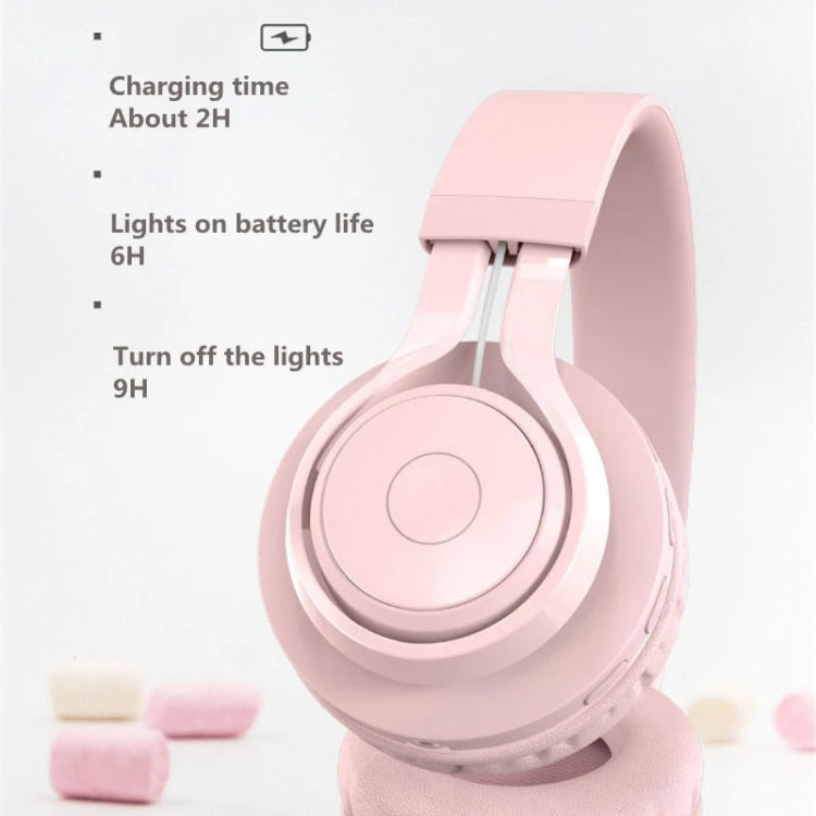 BT06C Cute Wireless Bluetooth 5.0 Headset for Children with Microphone LED Light Suppport Aux-in(Pink) - Headset & Headphone by PMC Jewellery | Online Shopping South Africa | PMC Jewellery