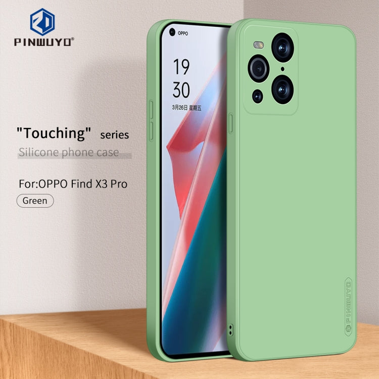 For OPPO Find X3 / Find X3 Pro PINWUYO Touching Series Liquid Silicone TPU Shockproof Case(Green) - free shipping - PMC TechLife - Order now!