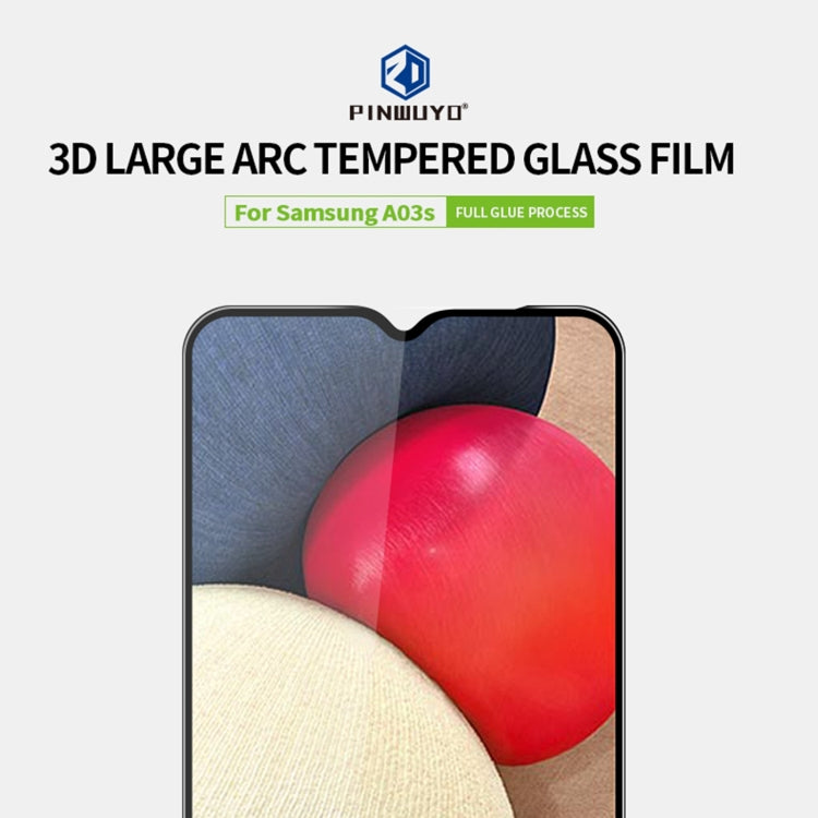 For Samsung Galaxy A03s 164mm PINWUYO 9H 3D Curved Full Screen Explosion-proof Tempered Glass Film(Black) - free shipping - PMC TechLife - Order now!