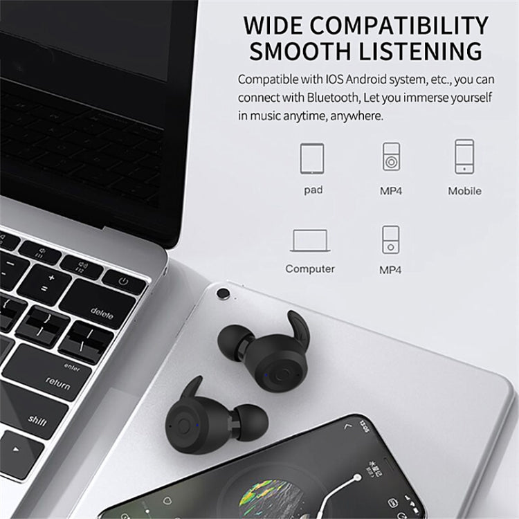 T20 TWS Bluetooth Hooks Wireless Sports Headphones with Charging Box IPX6 Waterproof Noise-cancelling Earphones(Gray) - Bluetooth Earphone by PMC TechLife | Online Shopping South Africa | PMC TechLife