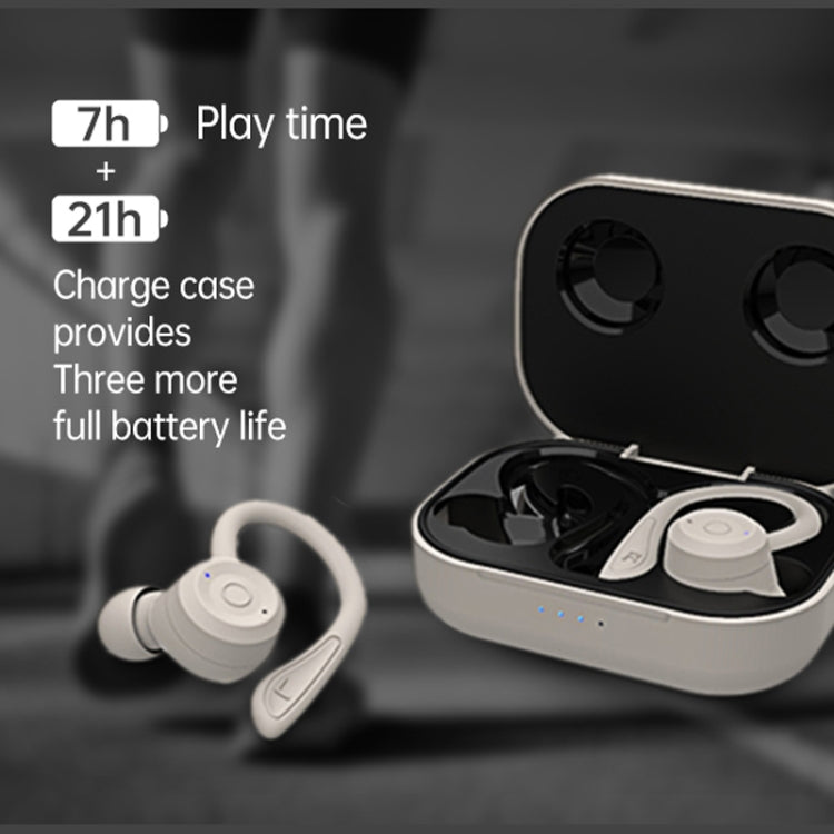 T20 TWS Bluetooth Hooks Wireless Sports Headphones with Charging Box IPX6 Waterproof Noise-cancelling Earphones(Pink) - Bluetooth Earphone by PMC TechLife | Online Shopping South Africa | PMC TechLife