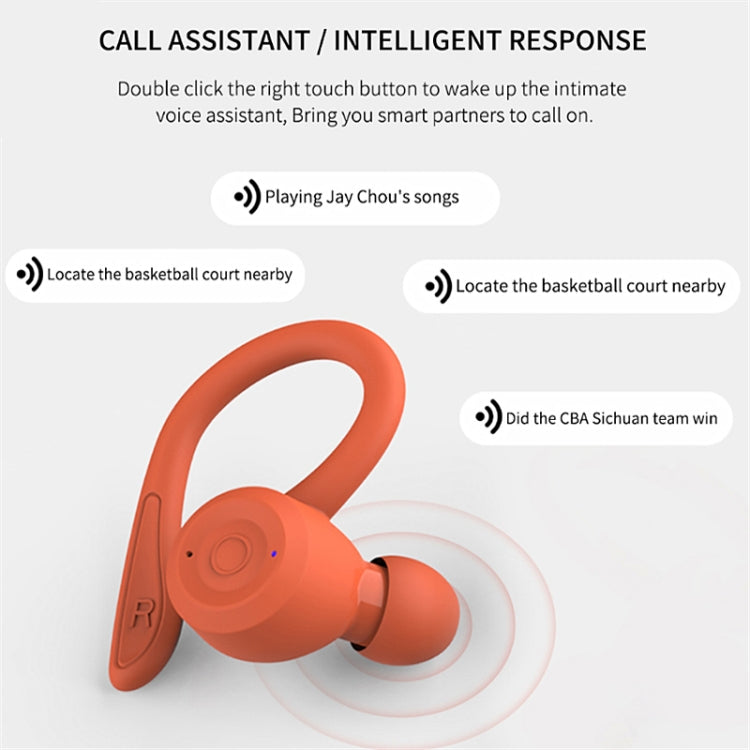 T20 TWS Bluetooth Hooks Wireless Sports Headphones with Charging Box IPX6 Waterproof Noise-cancelling Earphones(Pink) - Bluetooth Earphone by PMC TechLife | Online Shopping South Africa | PMC TechLife