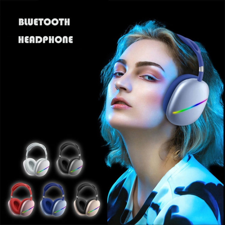 AKZ MAX10 Head-mounted RGB Wireless Bluetooth Music Headset With Microphone, Supports TF Card(Red) - Headset & Headphone by PMC TechLife | Online Shopping South Africa | PMC TechLife