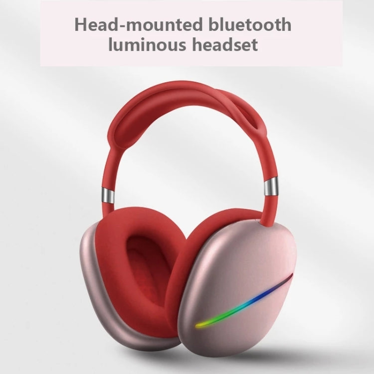 AKZ MAX10 Head-mounted RGB Wireless Bluetooth Music Headset With Microphone, Supports TF Card(Red) - Headset & Headphone by PMC TechLife | Online Shopping South Africa | PMC TechLife