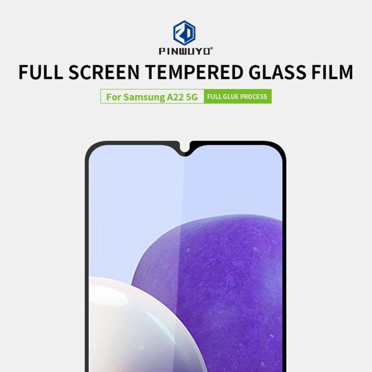 For Samsung Galaxy A22 5G PINWUYO 9H 2.5D Full Screen Tempered Glass Film(Black) - free shipping - PMC TechLife - Order now!