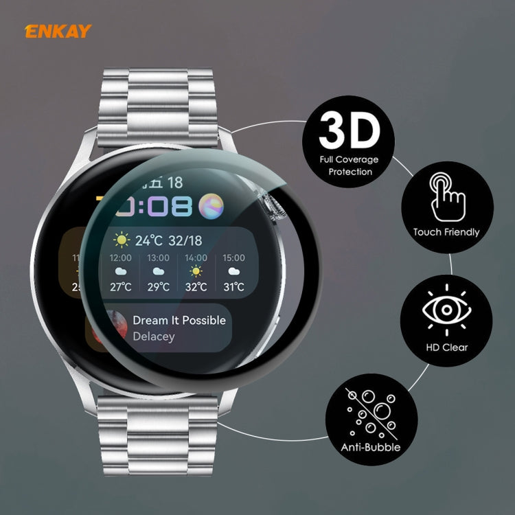 1 PC For Huawei WATCH 3 46mm ENKAY Hat-Prince 3D Full Coverage Soft PC Edge + PMMA HD Screen Protector Film - Screen Protector by ENKAY | Online Shopping South Africa | PMC TechLife | Buy Now Pay Later Mobicred