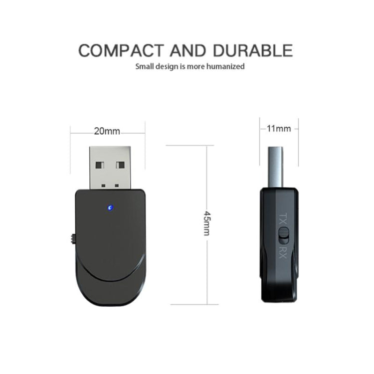 KN330 2 in 1 USB Bluetooth 5.0 Adapter Wireless Receiver Transmitter for Computer TV Car - free shipping - PMC TechLife - Order now!