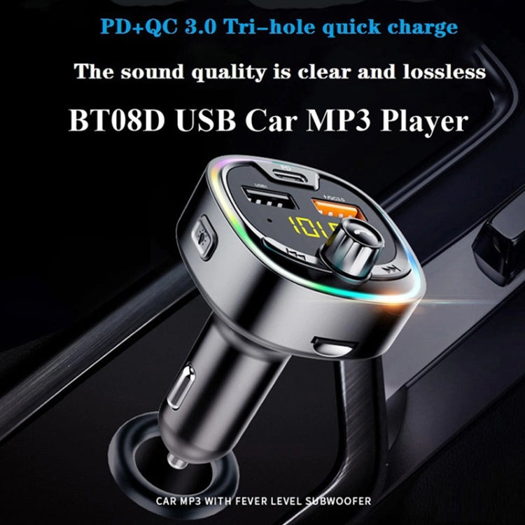 BT08D FM Transmitter Hands-free Car Kit MP3 Audio Player with QC3.0 + PD18W 5A Auto Fast Charger FM Modulator - free shipping - PMC TechLife - Order now!