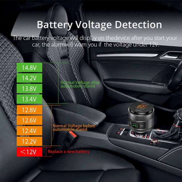 C57 QC3.0 Wireless FM Transmitter Fast Car Charger Bluetooth 5.0 Hands-free Car Modulator USB Flash Memory MP3 Player - Bluetooth Car Kits by PMC Jewellery | Online Shopping South Africa | PMC Jewellery