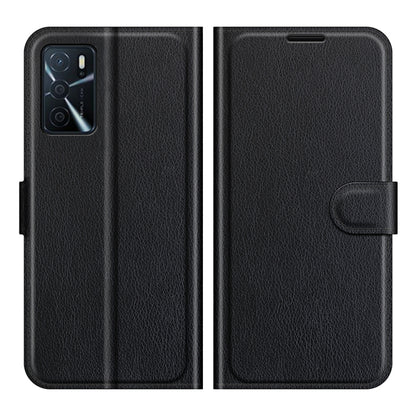 For OPPO A16 Litchi Texture Horizontal Flip Protective Case with Holder & Card Slots & Wallet(Black) - OPPO Cases by PMC Jewellery | Online Shopping South Africa | PMC Jewellery