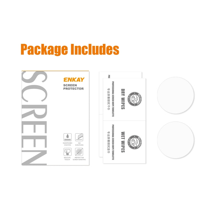 2 PCS For Samsung Galaxy Watch4 Classic 42mm ENKAY Hat-Prince 0.2mm 9H 2.15D Curved Edge Tempered Glass Screen Protector Watch Film - Screen Protector by ENKAY | Online Shopping South Africa | PMC TechLife | Buy Now Pay Later Mobicred