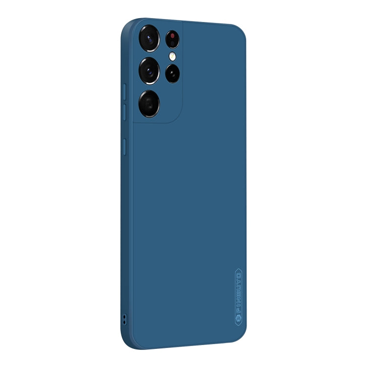 For Samsung Galaxy S21 Ultra 5G PINWUYO Touching Series Liquid Silicone TPU Shockproof Case(Blue) - Galaxy S21 Ultra 5G Cases by PINWUYO | Online Shopping South Africa | PMC TechLife