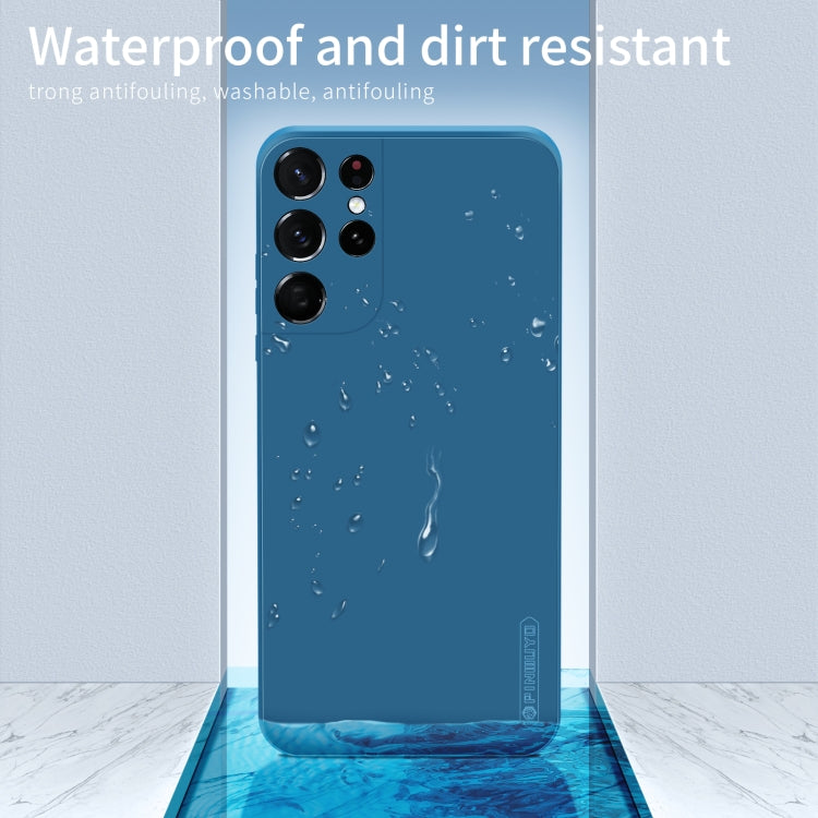 For Samsung Galaxy S21 Ultra 5G PINWUYO Touching Series Liquid Silicone TPU Shockproof Case(Blue) - Galaxy S21 Ultra 5G Cases by PINWUYO | Online Shopping South Africa | PMC TechLife