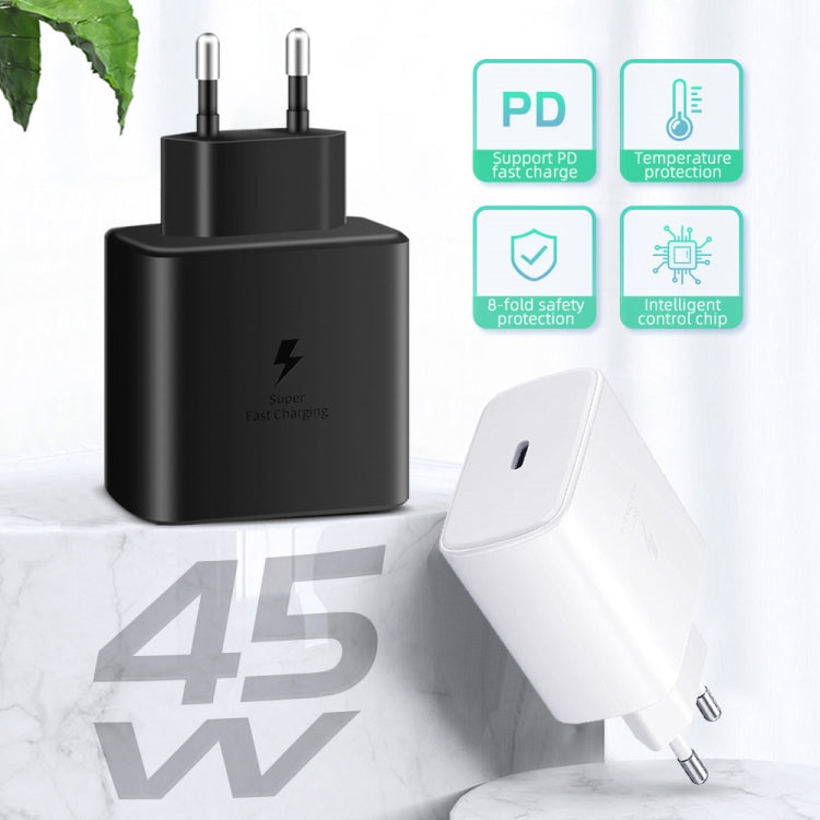 M135 45W USB-C / Type-C Port Fast Charger, EU Plug(Black) - USB Charger by PMC Jewellery | Online Shopping South Africa | PMC Jewellery