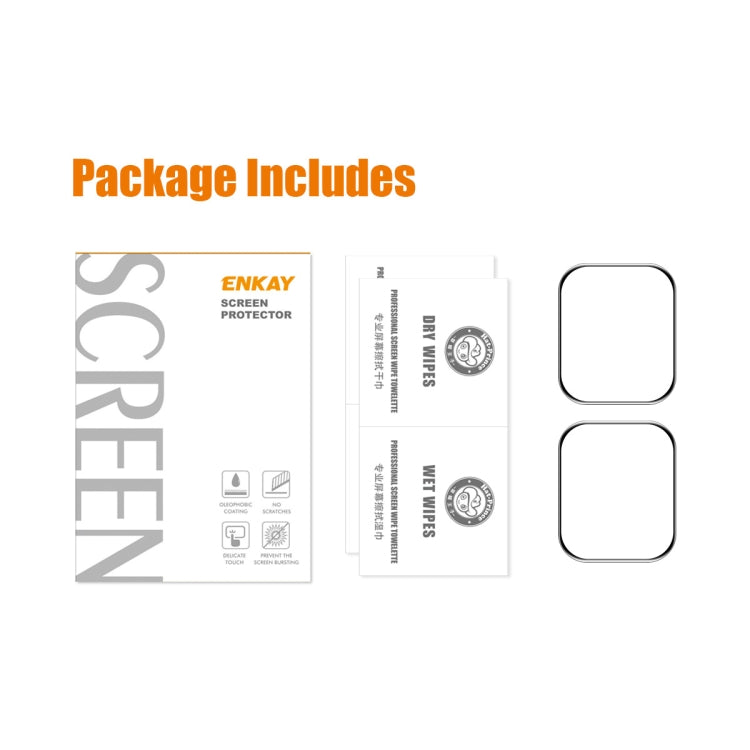 2 PCS ENKAY Hat-Prince Case Friendly 3D Full Screen PET Curved Hot Bending HD Screen Protector Film For Apple Watch Series 7 45mm(Transparent) - Others by ENKAY | Online Shopping South Africa | PMC TechLife | Buy Now Pay Later Mobicred