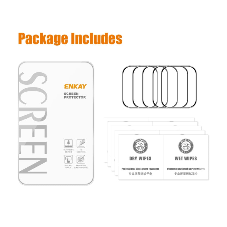 5 PCS ENKAY Hat-Prince Case Friendly 3D Full Screen PET Curved Hot Bending HD Screen Protector Film For Apple Watch Series 7 45mm(Transparent) - Screen Protector by ENKAY | Online Shopping South Africa | PMC TechLife | Buy Now Pay Later Mobicred