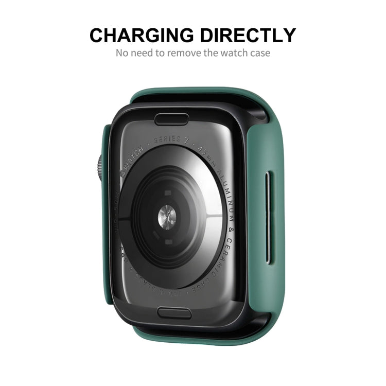 ENKAY Hat-Prince PC Frame + Full Coverage PMMA HD Screen Protector Film For Apple Watch Series 8 / 7 45mm(White) - Watch Cases by ENKAY | Online Shopping South Africa | PMC TechLife | Buy Now Pay Later Mobicred