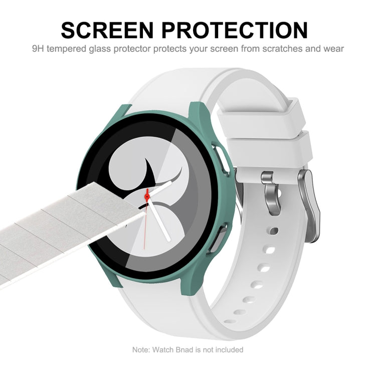 ENKAY Hat-Prince Full Coverage PC Frame + Tempered Glass Protector Composite Case for Samsung Galaxy Watch4 40mm(Dark Blue) - Watch Cases by ENKAY | Online Shopping South Africa | PMC TechLife | Buy Now Pay Later Mobicred