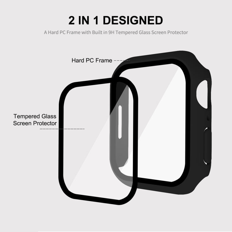 ENKAY Hat-Prince 2 in 1 PC Frame + 9H Tempered Glass Protector Full Coverage Case For Apple Watch Series 8 / 7 45mm(Transparent) - free shipping - PMC TechLife - Order now!