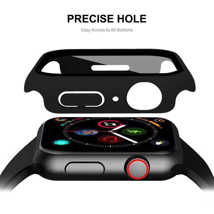 ENKAY Hat-Prince 2 in 1 PC Frame + 9H Tempered Glass Protector Full Coverage Case For Apple Watch Series 8 / 7 45mm(Black) - Watch Cases by ENKAY | Online Shopping South Africa | PMC TechLife | Buy Now Pay Later Mobicred